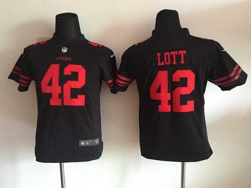 Youth San Francisco 49ers #42 Ronnie Lott 2015 Nike Black Game Jersey