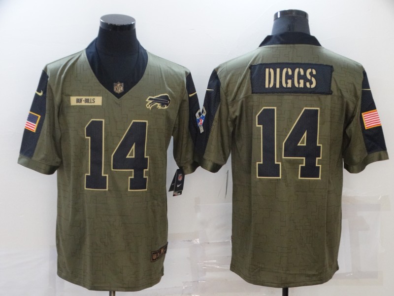 Men's Buffalo Bills #14 Stefon Diggs Nike Olive 2021 Salute To Service Limited Player Jersey