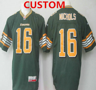 CFL Edmonton Eskimos Custom Green Jersey