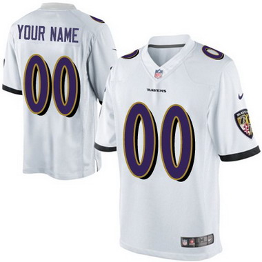 Men's Nike Baltimore Ravens Customized 2013 White Limited Jersey