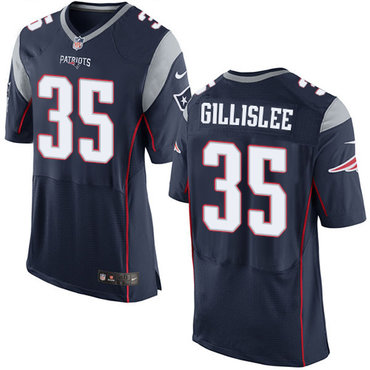 Men's New England Patriots #35 Mike Gillislee Navy Blue Team Color Stitched NFL Nike Elite Jersey