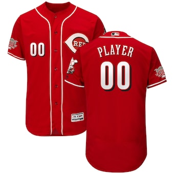 Men's Cincinnati Reds Customized Scarlet 150th Anniversary FlexBase Jersey